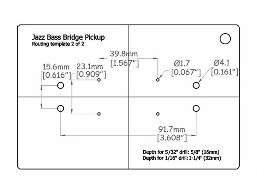 Pickup Routing Template Jazzbass Bridge Pickup