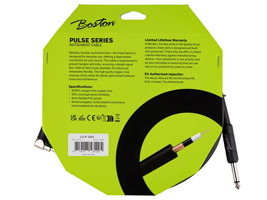 GCP-30A Boston Pulse Series instrument cable jack-angled jack
